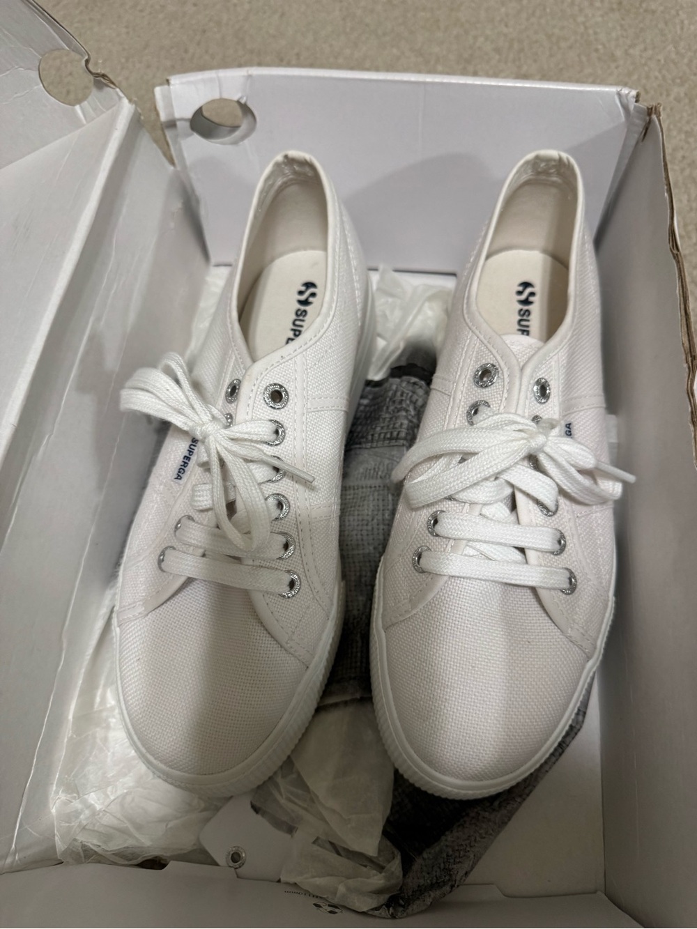 Superga Men’s White Canvas Low-Top Sneakers